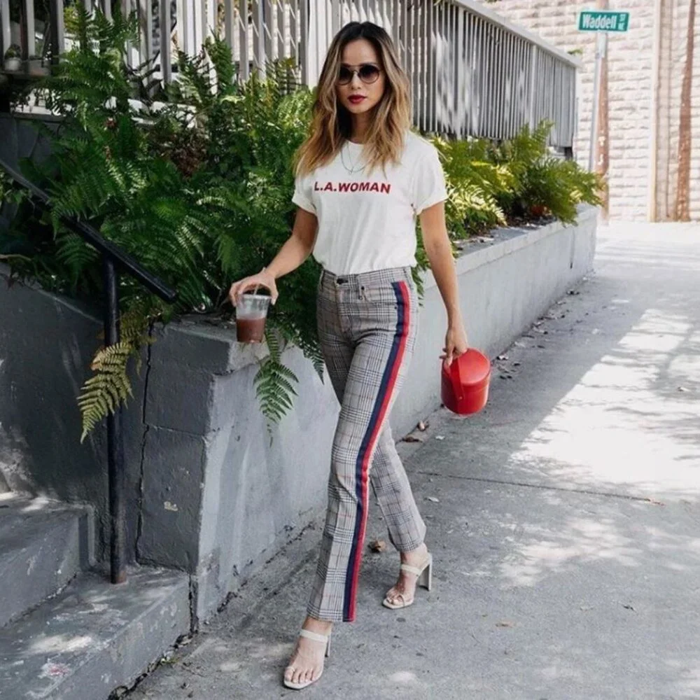 NWT‎ MOTHER The Insider Ankle Plaid - As Seen On Jamie Chung